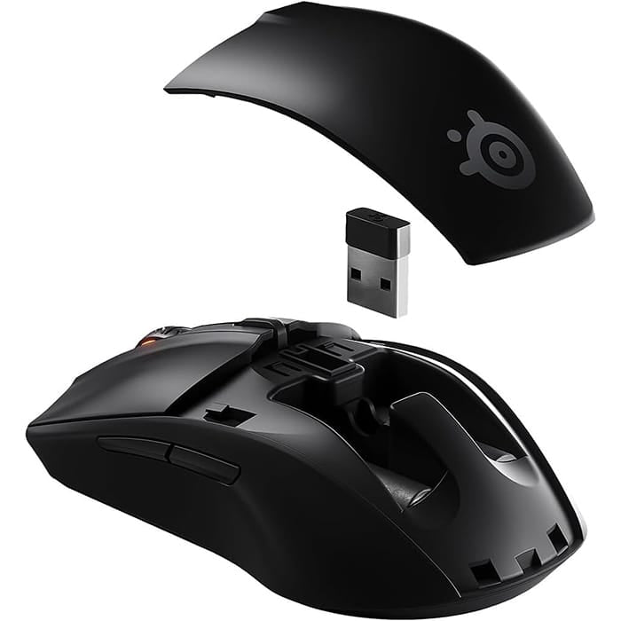 ماوس الألعاب اللاسلكي Steelseries Rival 3، مستشعر TrueMove Air البصري للألعاب بدقة 18,000 نقطة في البوصة، اتصال مزدوج بتردد 2.4 جيجاهرتز وبلوتوث 5.0، عمر بطارية يزيد عن 400 ساعة، 60 مليون نقرة، أسود | 62521
