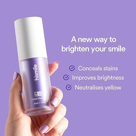 جهاز Hismile v34 لتصحيح لون الأسنان، تبييض الأسنان باللون الأرجواني