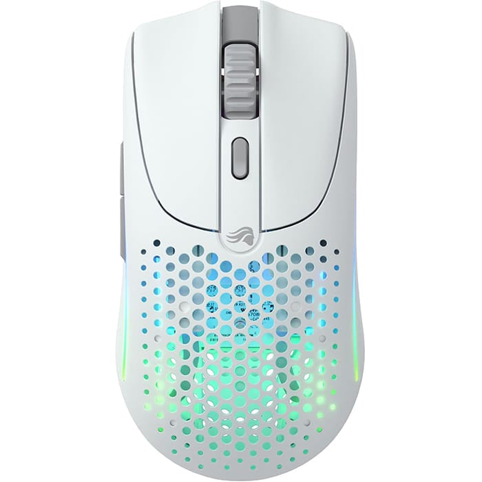 ماوس الألعاب اللاسلكي Glorious Model O 2 RGB، خفيف الوزن للغاية، وزن 68 جرامًا، مستشعر BAMF 2.0 بدقة 26000 نقطة في البوصة، هجين 2.4 جيجاهرتز/بلوتوث، عمر بطارية أقصى 210 ساعات، إضاءة RGB نابضة بالحياة، أبيض | GLO-MS-OWV2-MW