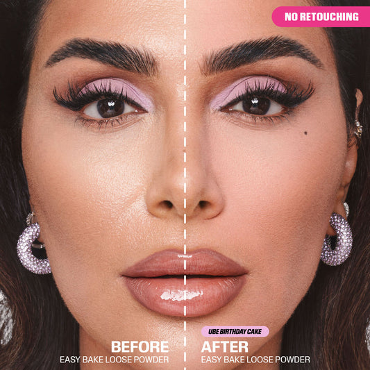 بودرة هدى بيوتي سهلة التحضير مع بودرة تثبيت المكياج - كعكة عيد ميلاد