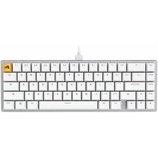 لوحة مفاتيح ميكانيكية GMMK V2 جاهزة الصنع، أغطية مفاتيح ABS مزدوجة، تصميم ٦٥٪، ٦٧ مفتاحًا، مفتاح Fox Linear، واجهة USB-C، دعم التبديل السريع بخمسة دبابيس، أبيض | GLO-GMMK2-65-FOX-W