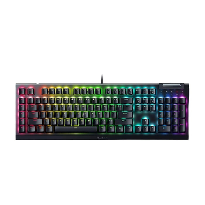 Razer BlackWidow V4 X – Green Switch – لوحة مفاتيح ألعاب ميكانيكية أمريكية مع Razer Chroma RGB | RZ03-04703500-R391