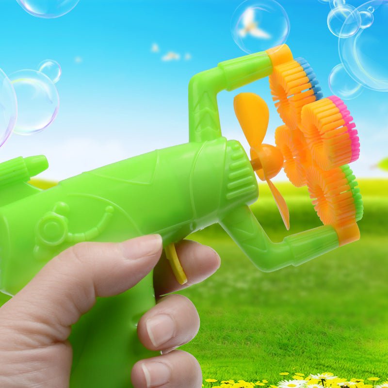 Bubble Blower Maker Electric Machine Gun with Mini Fan