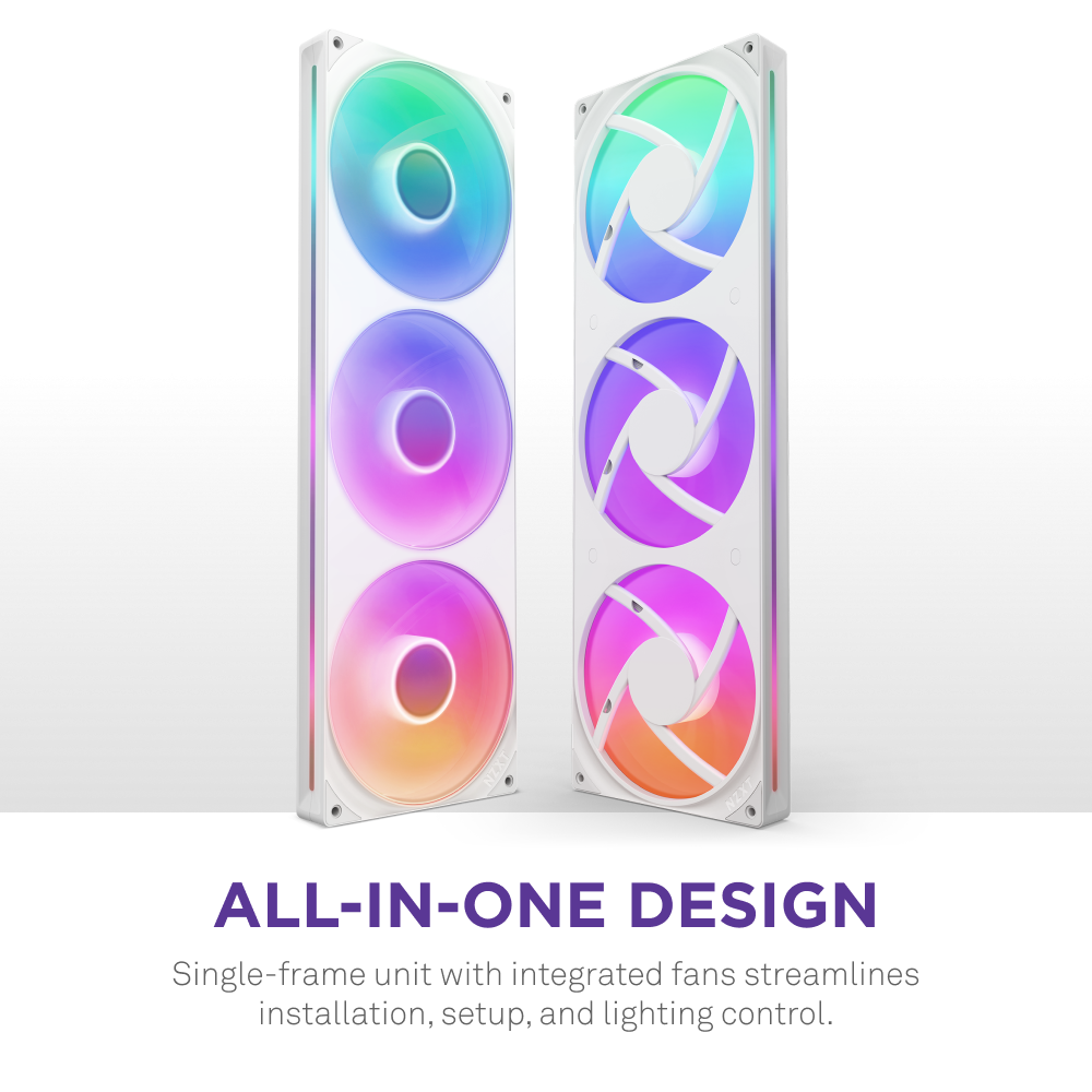 مروحة هيكل NZXT F420 RGB Core ثنائية الدوار، مقاس 140 مم، بتقنية RGB، وتبريد PWM عالي الأداء مع محمل ديناميكي سائل، وموصل 8 سنون، وإضاءة RGB قابلة للتوجيه، لون أسود | RF-U42HF-B1