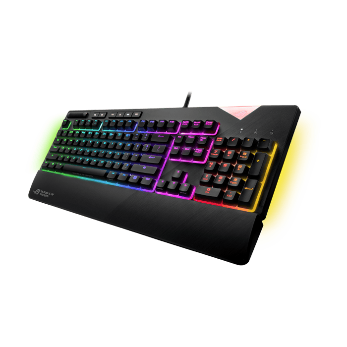 Asus XA01 ROG Strix Flare RGB mechanical gaming keyboard with Cherry MX switches, customizable illuminated badge and dedicated media keys