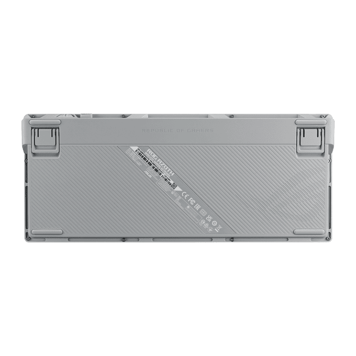 لوحة مفاتيح ألعاب لاسلكية مخصصة من Asus Rog Azoth 75%، شاشة OLED، مفاتيح NX Snow، RGB-Black Eng,AR، White