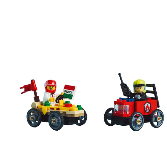 Lego Pizza vs Fire Truck Race Car Pack