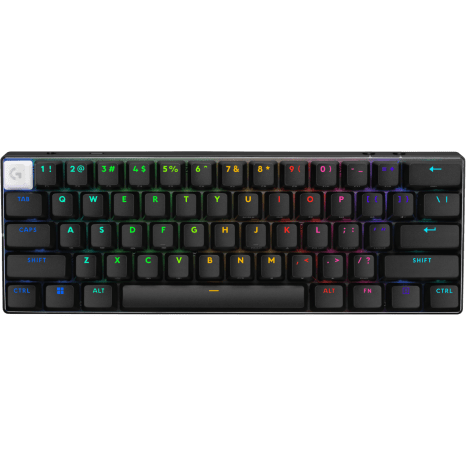 لوحة مفاتيح لاسلكية Logitech G PRO X 60 LIGHTSPEED 60%، LIGHTSPEED، اتصال BT وUSB-C، بطارية تدوم حتى 65 ساعة، إضاءة LIGHTSYNC RGB، مفاتيح GX البصرية اللمسية بتصميم US ENG، أبيض | 920-011930