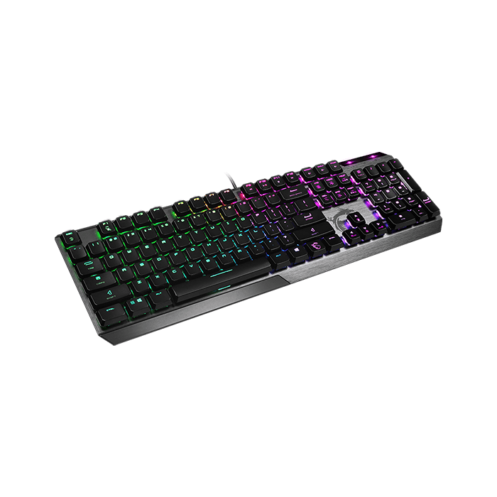 لوحة مفاتيح ألعاب MSI Vigor GK50 منخفضة الارتفاع، بإضاءة خلفية RGB LED، ومفاتيح Kailh الميكانيكية منخفضة الارتفاع، ولوحة مفاتيح إنجليزية، مصنوعة من الألومنيوم | S11-04US254-GA7 