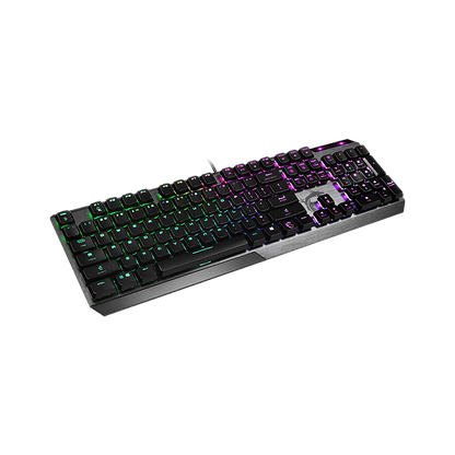 لوحة مفاتيح ألعاب MSI Vigor GK50 منخفضة الارتفاع، بإضاءة خلفية RGB LED، ومفاتيح Kailh الميكانيكية منخفضة الارتفاع، ولوحة مفاتيح إنجليزية، مصنوعة من الألومنيوم | S11-04US254-GA7 