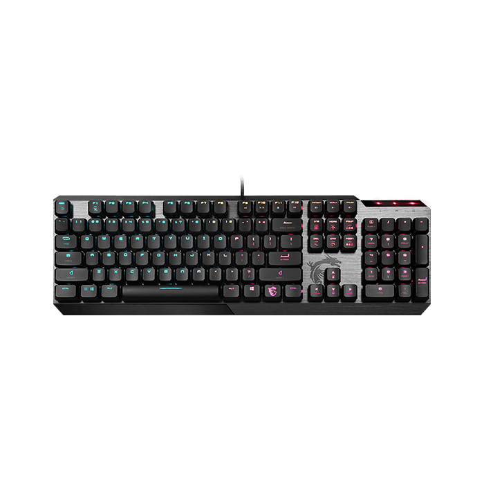 لوحة مفاتيح ألعاب MSI Vigor GK50 منخفضة الارتفاع، بإضاءة خلفية RGB LED، ومفاتيح Kailh الميكانيكية منخفضة الارتفاع، ولوحة مفاتيح إنجليزية، مصنوعة من الألومنيوم | S11-04US254-GA7 