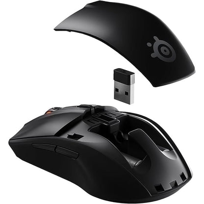 ماوس الألعاب اللاسلكي Steelseries Rival 3، مستشعر TrueMove Air البصري للألعاب بدقة 18,000 نقطة في البوصة، اتصال مزدوج بتردد 2.4 جيجاهرتز وبلوتوث 5.0، عمر بطارية يزيد عن 400 ساعة، 60 مليون نقرة، أسود | 62521