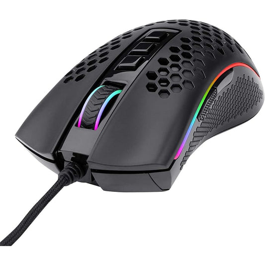 ماوس ألعاب Redragon M988 Storm Elite خفيف الوزن RGB، هيكل قرص العسل فائق الخفة 85 جرام، مستشعر 16000 درجة، 8 أزرار قابلة للبرمجة، تسجيل دقيق، كابل فائق الخفة، أسود | M988-RGB DPI Op 