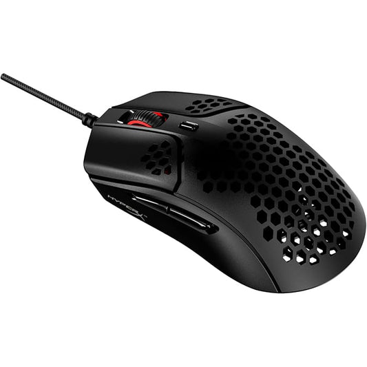 ماوس ألعاب سلكي HyperX Pulsefire Haste، بدقة 16,000 نقطة في البوصة، مستشعر بصري Pixart 3335، اتصال USB، 6 أزرار قابلة للبرمجة، مفاتيح TTC Golden Micro مقاومة للغبار، خفيف الوزن، أسود | ماوس ألعاب سلكي HyperX Pulsefire Haste