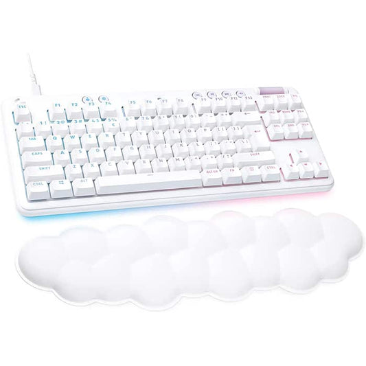 لوحة مفاتيح الألعاب الميكانيكية السلكية Logitech G713 مع إضاءة LIGHTSYNC RGB ومفاتيح GX الميكانيكية ومسند راحة اليد ومتوافقة مع أجهزة الكمبيوتر الشخصية وأجهزة Mac - أبيض ضبابي