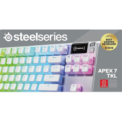 لوحة مفاتيح الألعاب الميكانيكية الخطية السلكية Apex 7 Ghost TKL من SteelSeries - بيضاء | 64656 