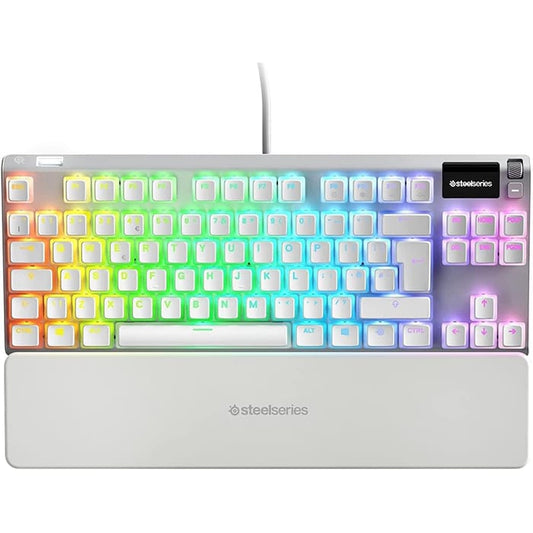 لوحة مفاتيح الألعاب الميكانيكية الخطية السلكية Apex 7 Ghost TKL من SteelSeries - بيضاء | 64656 