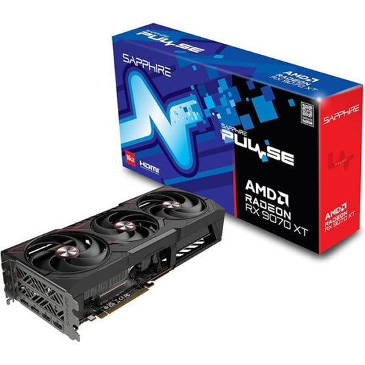 بطاقة رسومات Sapphire Pulse AMD Radeon RX 9070XT للألعاب بسعة 16 جيجابايت GDDR6 | S88-1E490-100SA