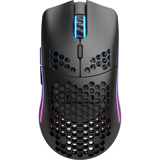 ماوس الألعاب اللاسلكي Glorious Model O، 16.8 مليون لون RGB (8 تأثيرات)، 400 IPS، 6 أزرار، ماوس ألعاب RGB - أسود غير لامع | GLO-MS-OW-MB 