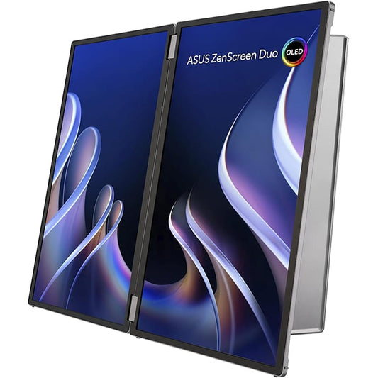 شاشة ASUS ZenScreen Duo OLED MQ149CD المحمولة القابلة للطي بزاوية 360 درجة، لون أسود | 90LM0AKV-B01N70