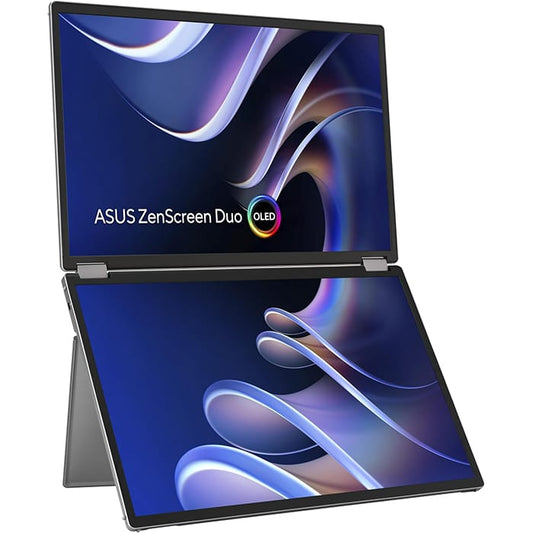 شاشة ASUS ZenScreen Duo OLED MQ149CD المحمولة القابلة للطي بزاوية 360 درجة، لون أسود | 90LM0AKV-B01N70