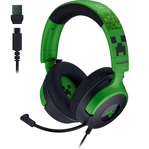 سماعات رأس سلكية للألعاب Razer Kraken V4 X، محرك Razer TriForce مقاس 40 مم، غطاء Razer HyperClear قابل للسحب، نمط التقاط أحادي الاتجاه، وسائد من القماش الهجين والجلد الصناعي، لون أسود | RZ04-05180100-R3M1