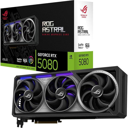 بطاقة رسومات Asus ROG Astral GeForce RTX 5080 سعة 16 جيجابايت GDDR7 | 90YV0LV1-M0NA00