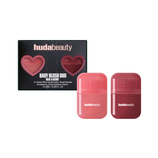 Huda Beauty Baby Blush Duo Rose And Berry