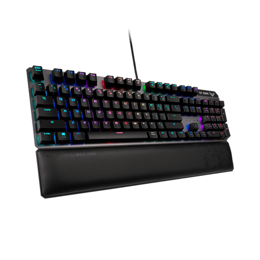 لوحة مفاتيح سلكية Asus TUF Gaming K7 Optical-Mech مقاومة للغبار والماء IP56، وألومنيوم من الدرجة المستخدمة في صناعة الطائرات، وإضاءة Aura Sync