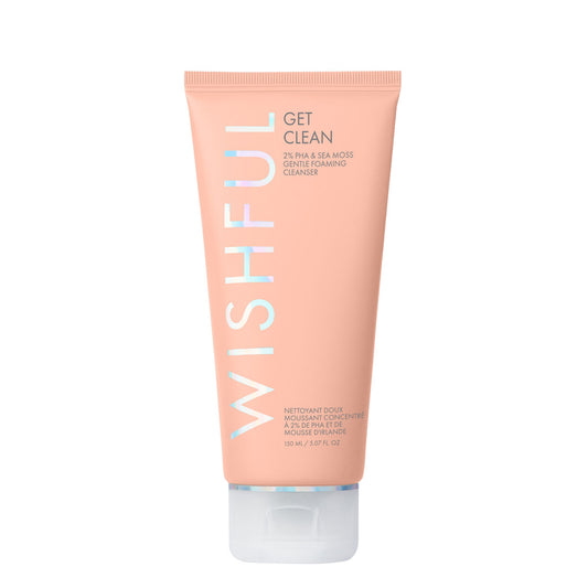 منظف رغوي لطيف من Wishful Get Clean يحتوي على 2% PHA وطحالب البحر 