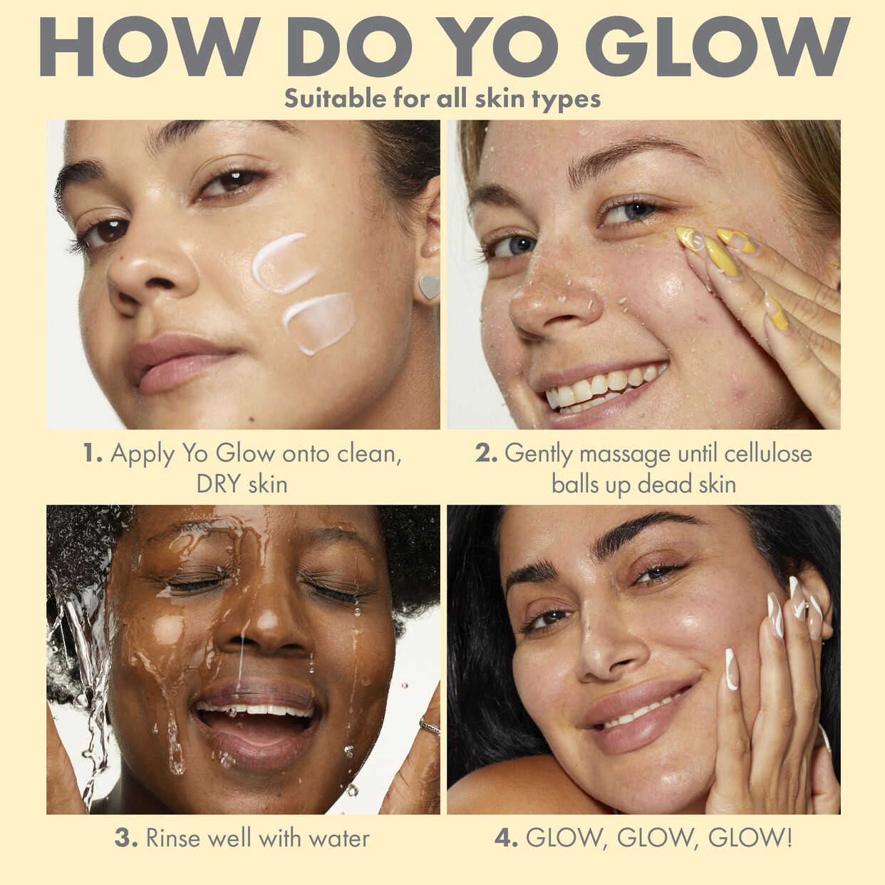 مقشر الوجه Wishful Yo Glow AHA وBHA الإنزيمي