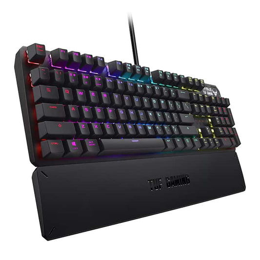 لوحة مفاتيح ميكانيكية Asus TUF Gaming K3 RGB مزودة بتقنية N-key Rollover، ومنفذ USB 2.0، وإضاءة Aura Sync، الولايات المتحدة