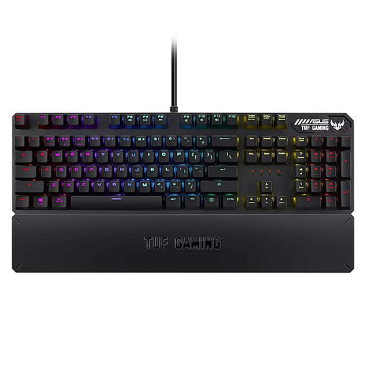 لوحة مفاتيح ميكانيكية Asus TUF Gaming K3 RGB مزودة بتقنية N-key Rollover، ومنفذ USB 2.0، وإضاءة Aura Sync، الولايات المتحدة