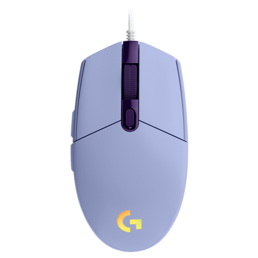 ماوس الألعاب الضوئي السلكي Logitech G203 Lightsync RGB Lighting 800 DPI، 6 أزرار قابلة للبرمجة (أرجواني) | 910-005853