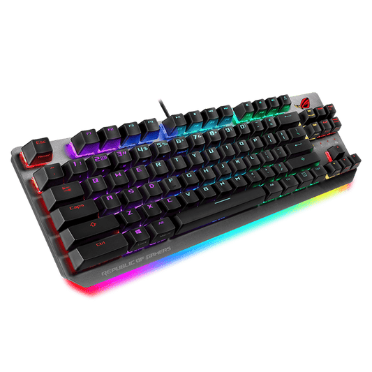 لوحة مفاتيح الألعاب الميكانيكية السلكية Asus ROG X806 Strix Scope NX TKL RGB لألعاب FPS، ومفاتيح NX Red