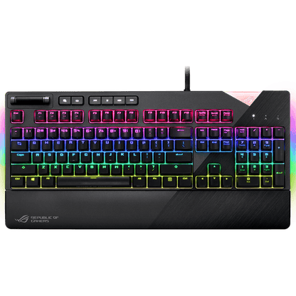 Asus XA01 ROG Strix Flare RGB mechanical gaming keyboard with Cherry MX switches, customizable illuminated badge and dedicated media keys