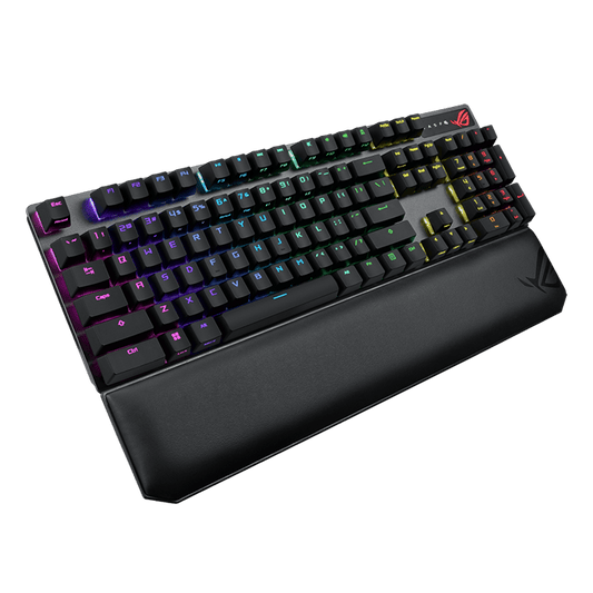 لوحة مفاتيح الألعاب الميكانيكية الفاخرة اللاسلكية Asus ROG XA09 Strix Scope NX RGB مع اتصال ثلاثي الأوضاع، ومفاتيح ROG NX Red الميكانيكية