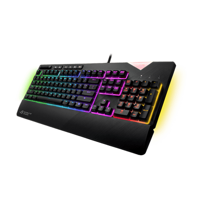 Asus XA01 ROG Strix Flare RGB mechanical gaming keyboard with Cherry MX switches, customizable illuminated badge and dedicated media keys