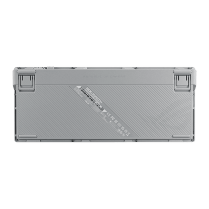 لوحة مفاتيح ألعاب لاسلكية مخصصة من Asus Rog Azoth 75%، شاشة OLED، مفاتيح NX Snow، RGB-Black Eng,AR، White
