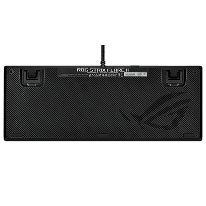 لوحة مفاتيح ميكانيكية سلكية للألعاب من Asus ROG Strix Flare II بمعدل استطلاع 8000 هرتز، ومفاتيح ميكانيكية ROG NX، وأغطية مفاتيح PBT، وأدوات تحكم معدنية للوسائط، ومسند معصم قابل للفصل