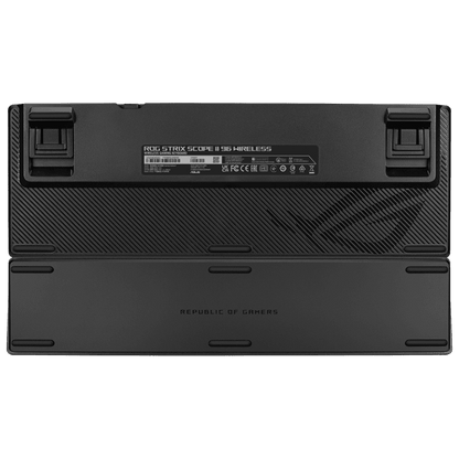 لوحة مفاتيح الألعاب اللاسلكية Asus ROG Strix Scope II 96 مع اتصال ثلاثي الأوضاع، ومفاتيح تشغيل سريعة، وعناصر تحكم متعددة الوظائف، ومفاتيح ميكانيكية ROG NX Snow قابلة للتبديل السريع ومُزيتة مسبقًا 