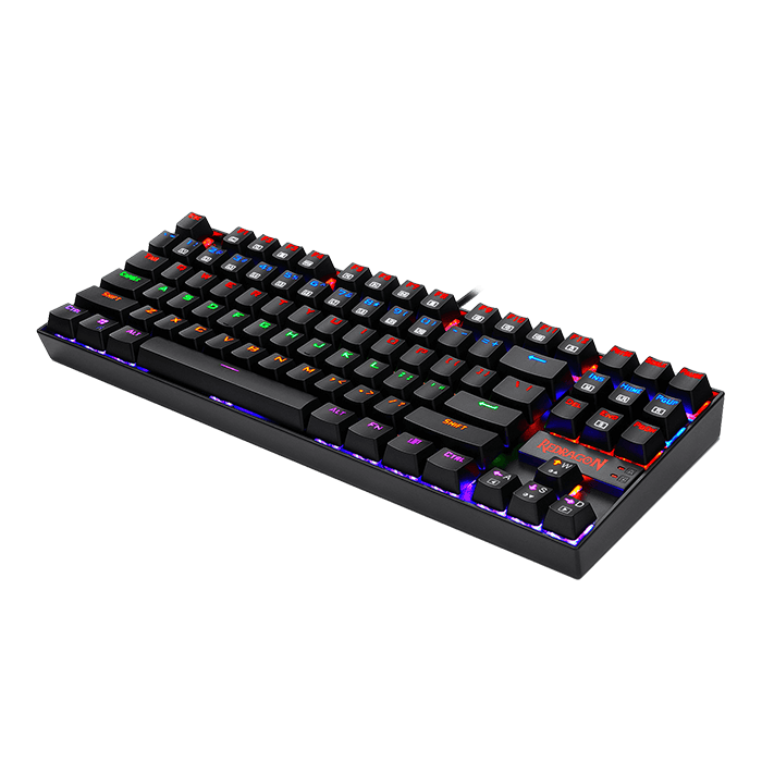 لوحة مفاتيح ألعاب ميكانيكية سلكية Redragon Kumara K552-RGB-2 TKL 75%، مصنوعة من المعدن وABS، لون أسود | K552RGB-2 