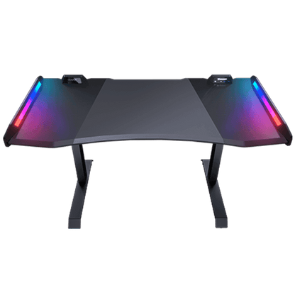 مكتب ألعاب Cougar Mars 120، منفذ USB 3.0 (1)، منفذ USB 2.0 (1)، مقبس صوت 3.5 مم (2) وزر RGB - أسود | CG-DESK-MARS120-BLK