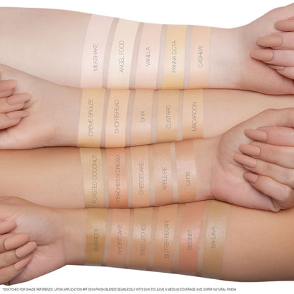 كريم أساس هدى بيوتي #FauxFilter Skin Finish ذو التغطية القابلة للبناء