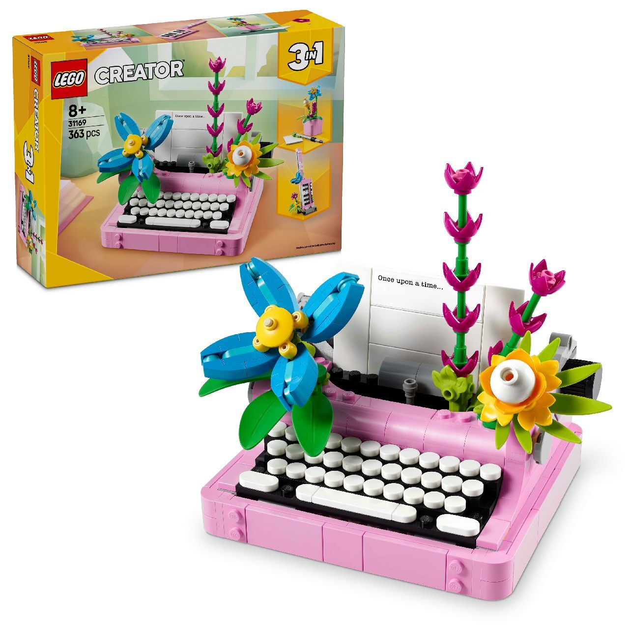 Lego Typewriter with Flowers