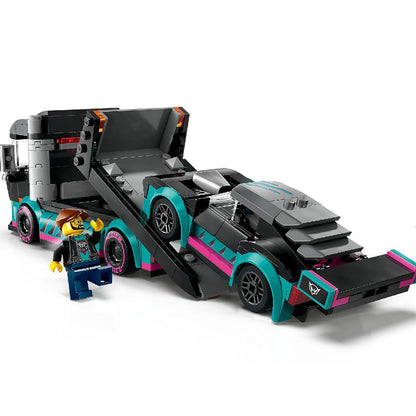 Lego Race Car and Car Carrier Truck