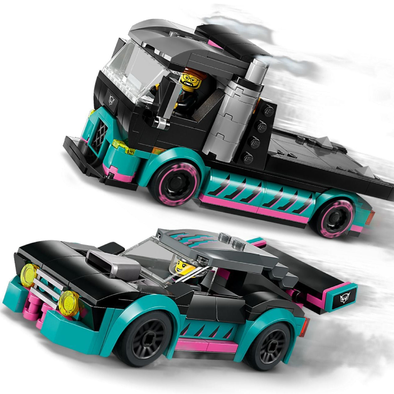 Lego Race Car and Car Carrier Truck