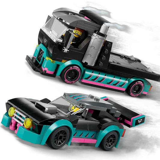 Lego Race Car and Car Carrier Truck