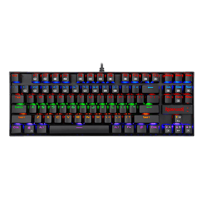 لوحة مفاتيح ألعاب ميكانيكية سلكية Redragon Kumara K552-RGB-2 TKL 75%، مصنوعة من المعدن وABS، لون أسود | K552RGB-2 