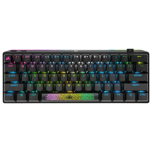 لوحة مفاتيح Corsair K70 Pro Mini اللاسلكية الميكانيكية Cherry MX Red Switch بنسبة 60% مع إضاءة خلفية RGB - أسود